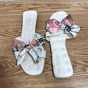 Flat Sandals for Women Dressy Bowknot Women Sandals, Size 8